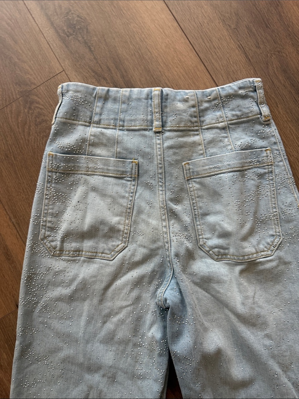 Anthropologie Maeve Collette Full Length Sparkle Jeans- size 26 - Picture 9 of 11